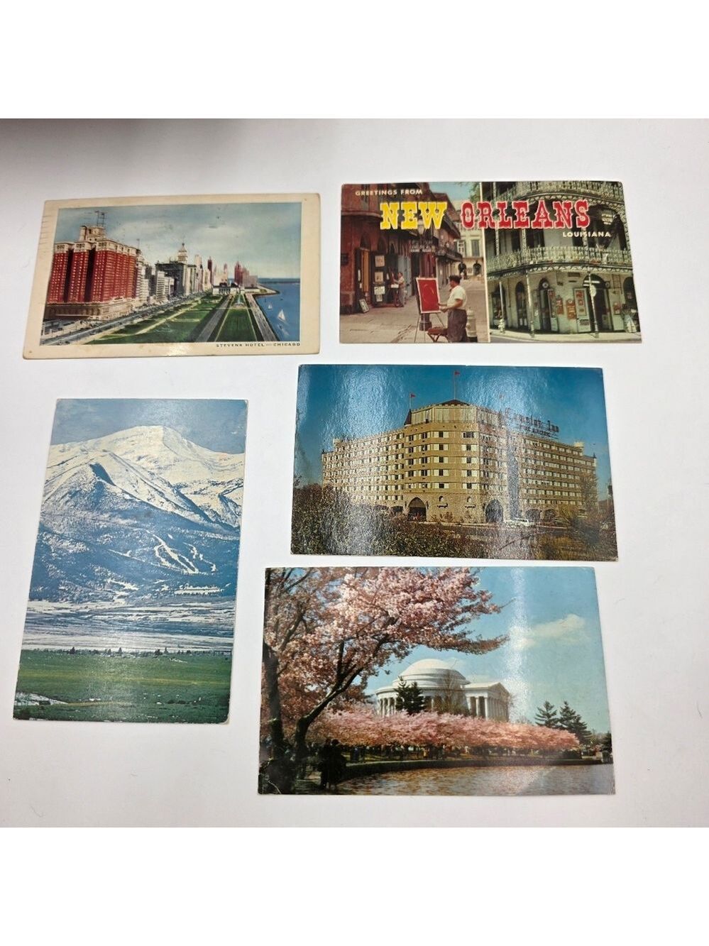 Vintage Postcard Set – Chicago, New Orleans, D.C., Mountain & Historic Hotel (Lo